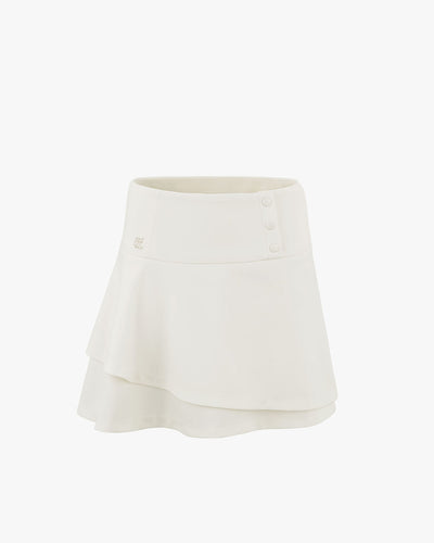 High Waisted Double Flare Skirt - Ivory
