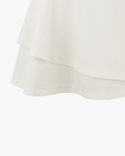 High Waisted Double Flare Skirt - Ivory