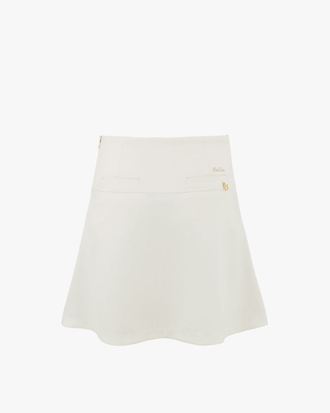 High Waisted Double Flare Skirt - Ivory