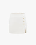 Button Side Slit Skirt - Cream