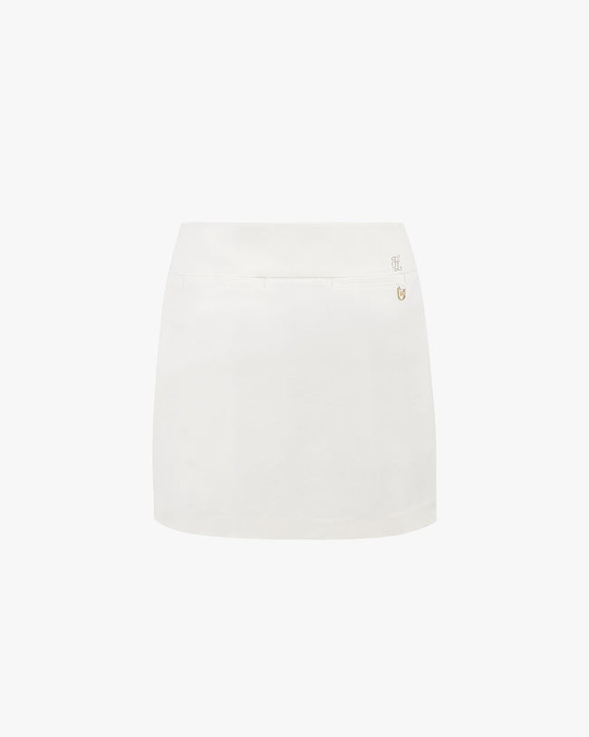 Button Side Slit Skirt - Cream