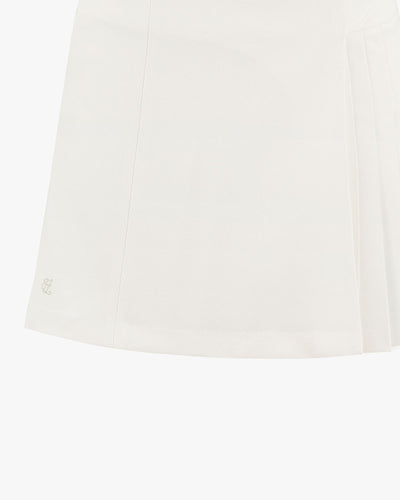 Half Pleated Skirt - White
