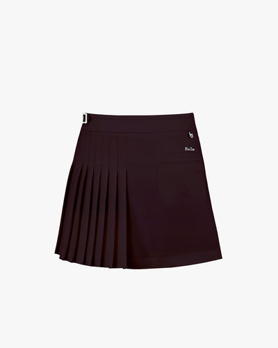 Half Pleated Skirt - Burgundy