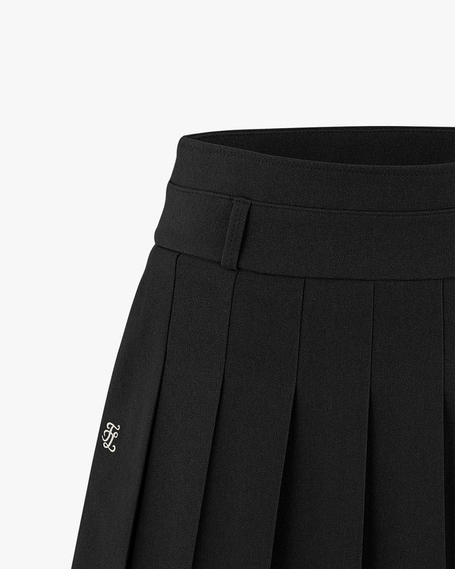 A-line pleated skirt - Black