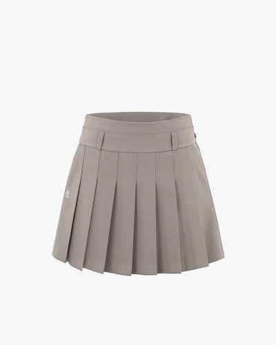 A-line pleated skirt - Beige