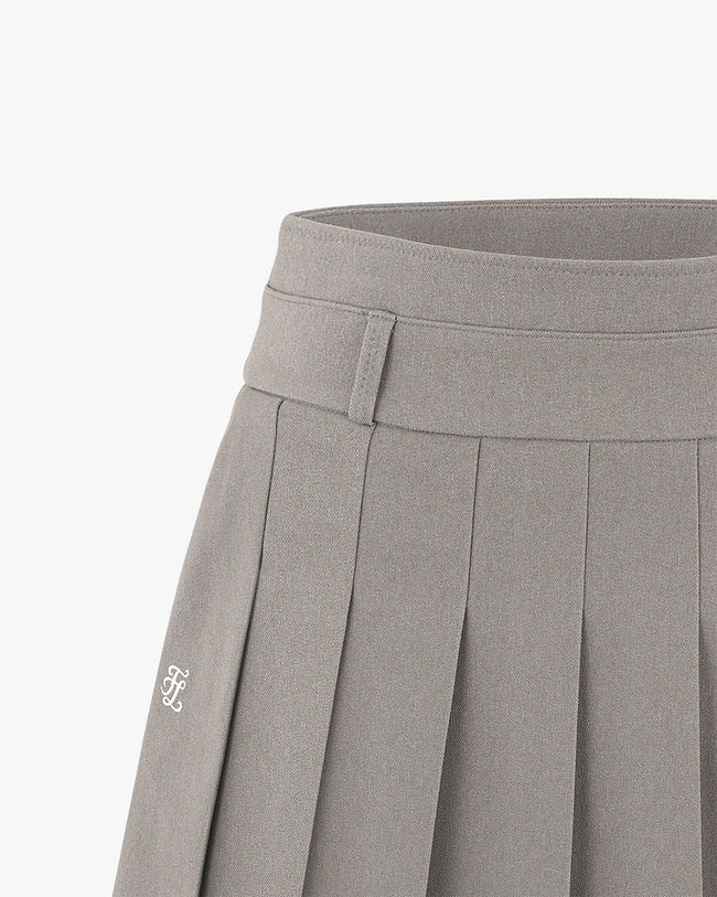 A-line pleated skirt - Beige