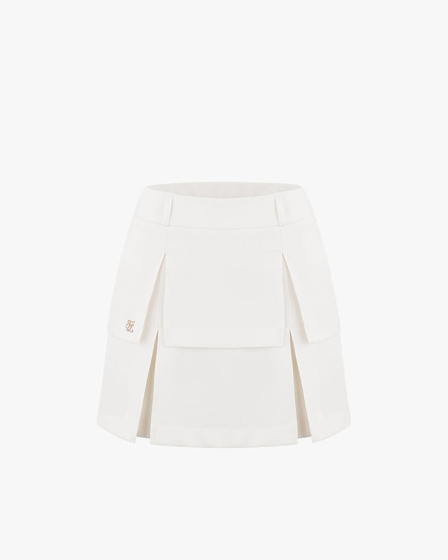 High waisted layer skirt - White