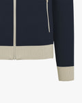 Men's High Neck Zip-up Sweater - Navy