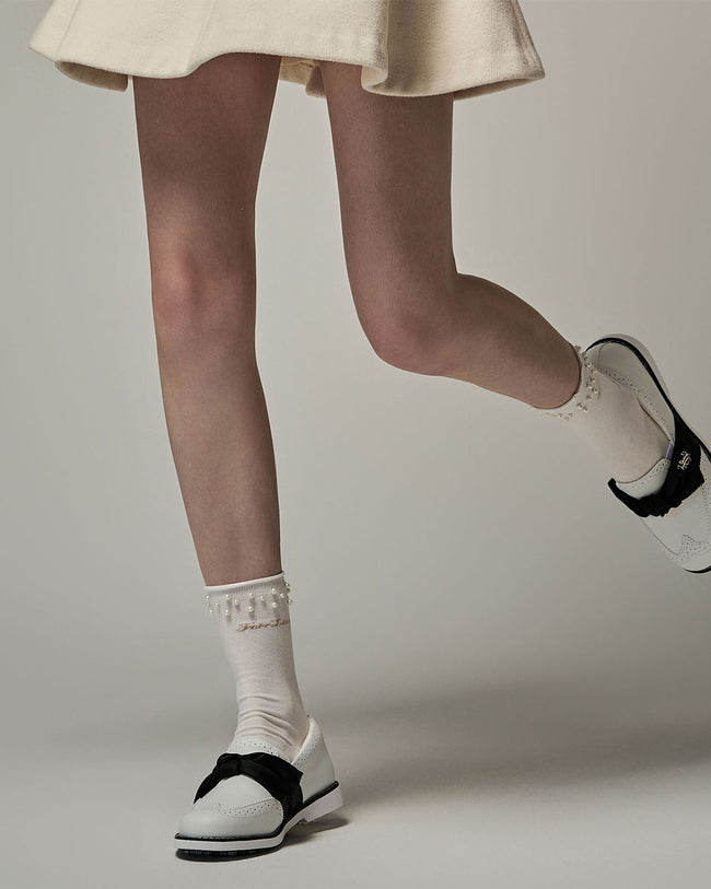 Pearl Middle Socks - Cream