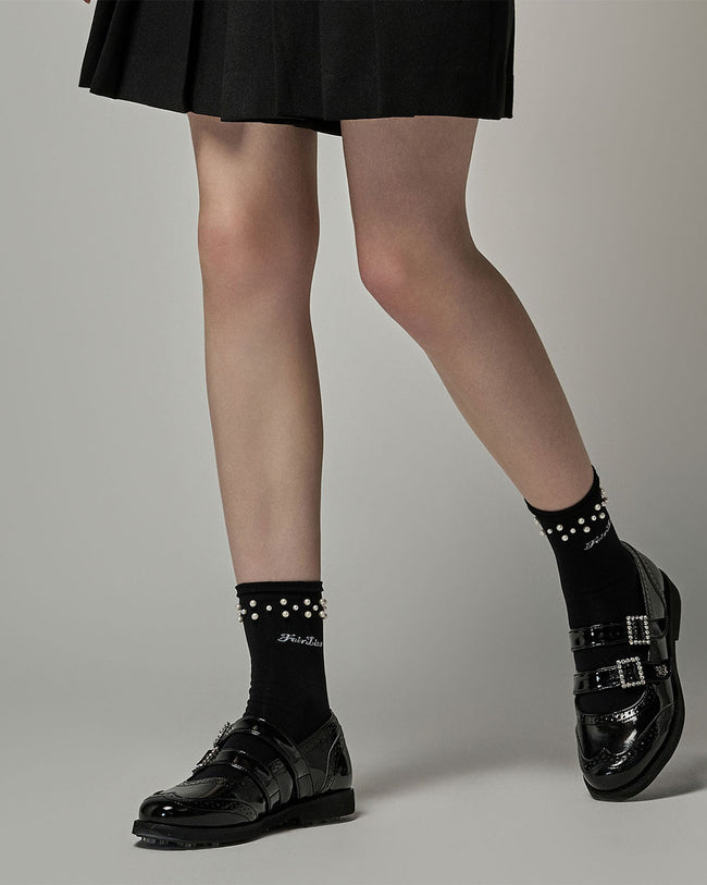 Pearl Middle Socks - Black