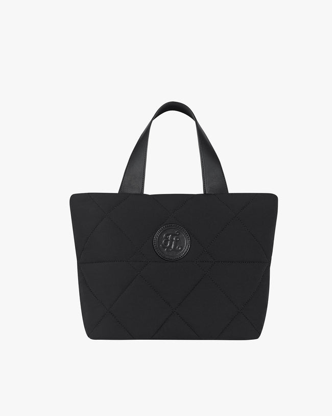 Padding Quilted Tote Bag - Black