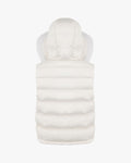 Fur Hooded Puffer Vest - Cream