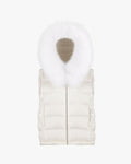 Fur Hooded Puffer Vest - Cream