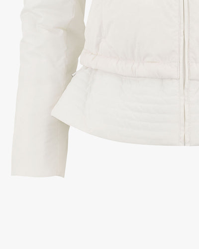 Flare Detailed Short Puffer Jumper - Ivory