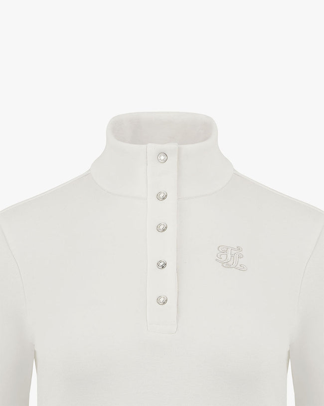 High-neck Fleece T-shirt - Ivory