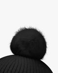Pompom Knitted Cap - Black