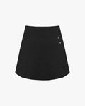 High-Waist A-line Fleece Skirt - Black