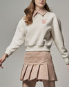 Corduroy Pleats Skirt - Pink