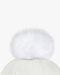 Corduroy Cloche Pompom Hat - White
