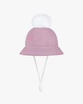 Corduroy Cloche Pompom Hat - Pink