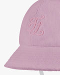 Corduroy Cloche Pompom Hat - Pink