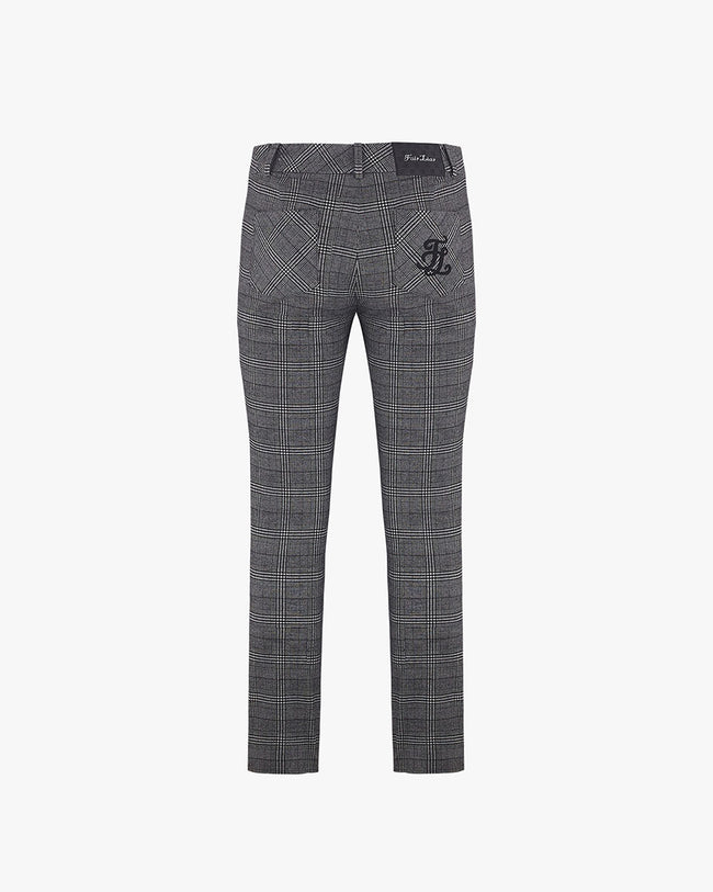 Copy of Cropped Slim Fit Fleece Pants  - Check