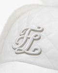 Quilted Ear Muff Cap - White