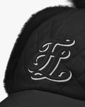Quilted Ear Muff Cap - Black