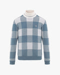 Men's Turtleneck Jacquard Windproof Sweater - Blue