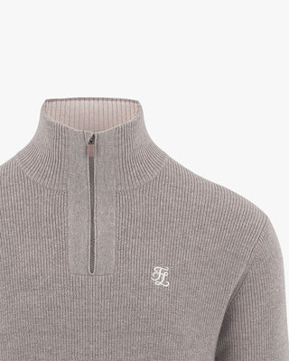 Men's Open Collar Cashmere Knit (Beige)