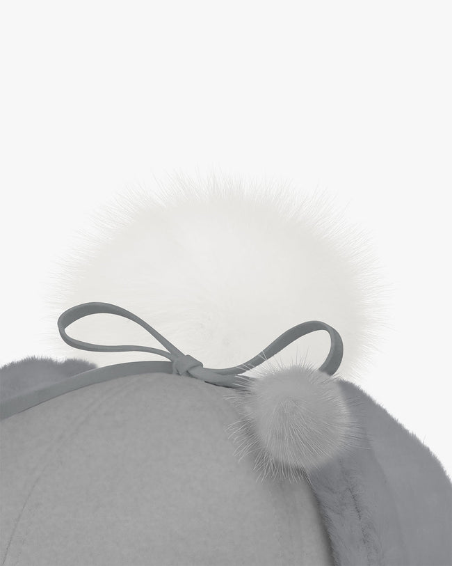 Wool Ear Muff Cap - Grey