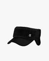 Front Fur Ear Muff Visor - Black