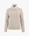 Detachable Scarf Cashmere windbreak knit -Beige