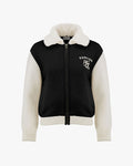 Fur Collar Wind Break Zip Cardigan - Black