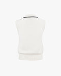 Double button windproof Vest - Ivory