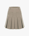 Two Pocket Pleats Fleece Skirt - Beige