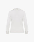 Pearl Round Collar T -shirt - White