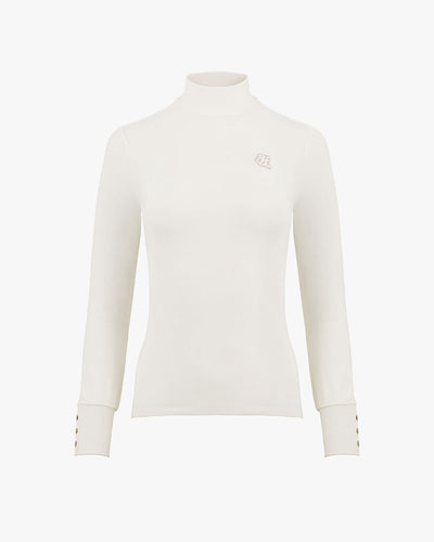 Half neck logo shirt - Cream