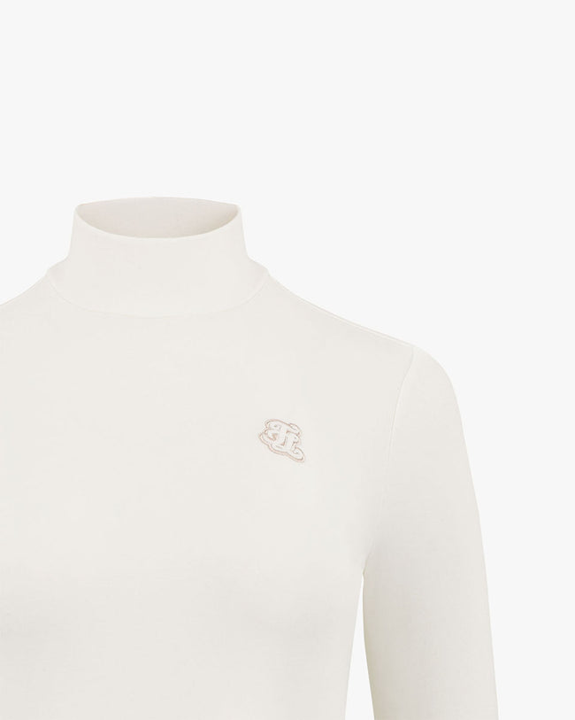 Half neck logo shirt - Cream