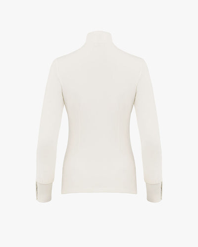 Half neck logo shirt - Cream