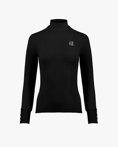 Half neck logo shirt - Black
