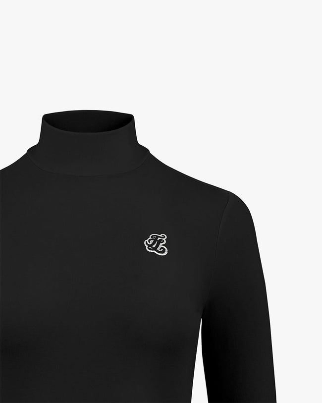 Half neck logo shirt - Black