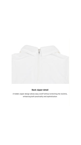 Front Shirring Sleeveless T Shirt (White)