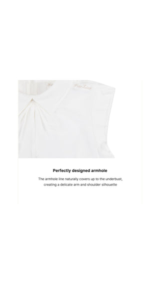 Front Shirring Sleeveless T Shirt (White)