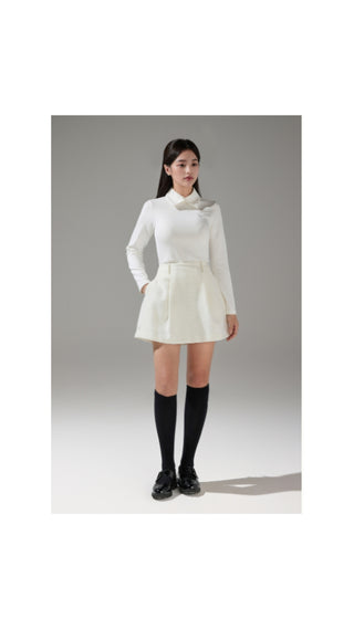 Tweed Balloon Skirt (Ivory)