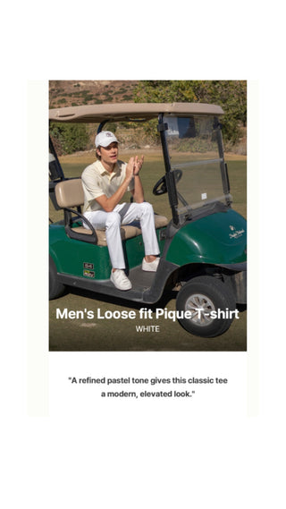 Men's Loose Fit Polo T Shirt (white)