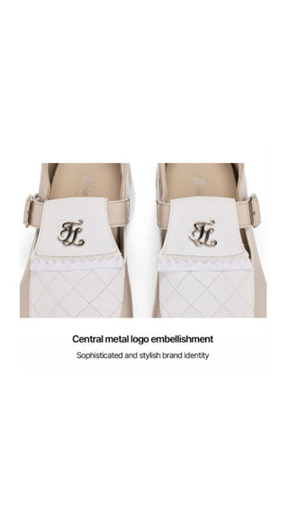 Quilted Buckle Loafers (Beige)
