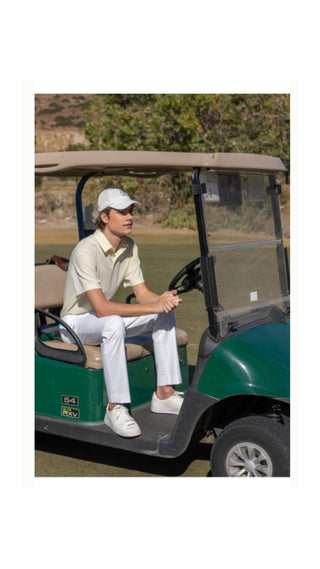 Men's Loose Fit Polo T Shirt (white)