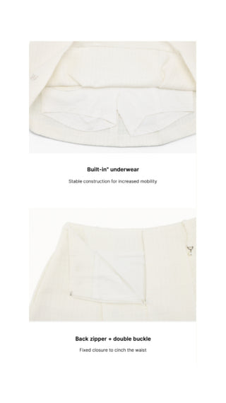 Tweed Balloon Skirt (Ivory)