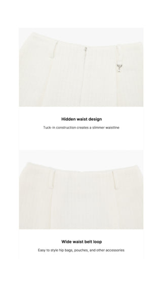 Tweed Balloon Skirt (Ivory)